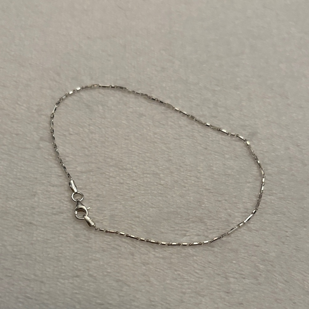 .925 Sterling Silver Links Anklet 9”